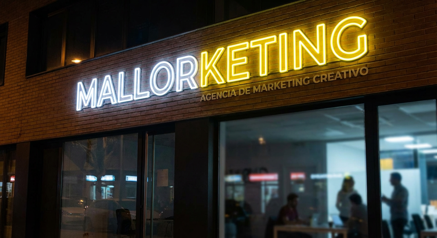 Imagen del local de mallorketing con colores llamativos. Agencia de Marketing en Mallorca para pequeñas empresas, negocios, autonomos. Que quieren crecer y adaptarse a los cambios